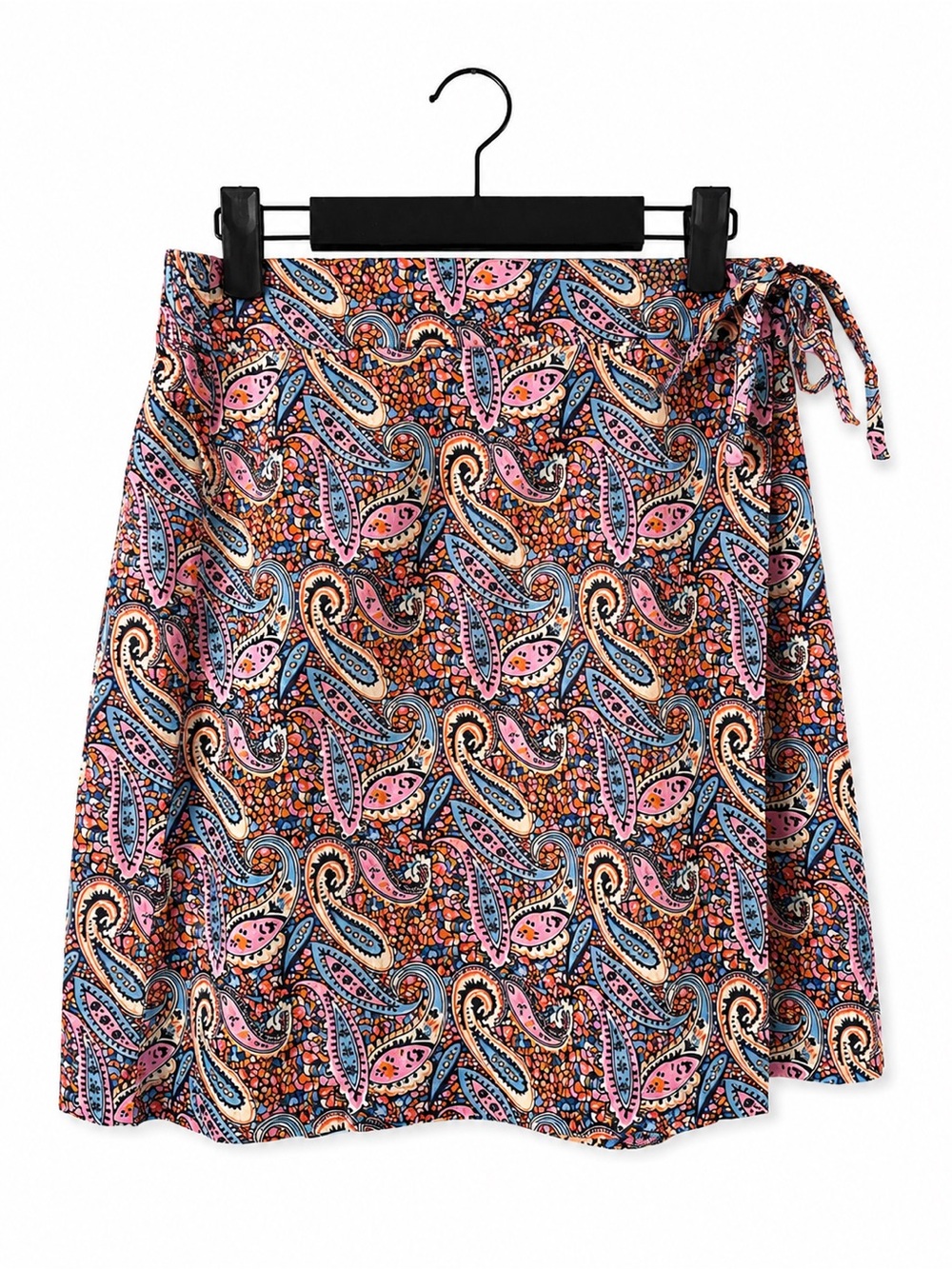 Compañía Fantástica Paisley Wrap Mini Skirt Large Boho Retro Print MultiColor - Picture 4 of 9